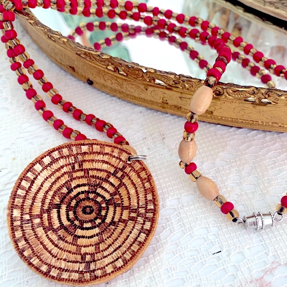24” Beaded Basket Design Necklace